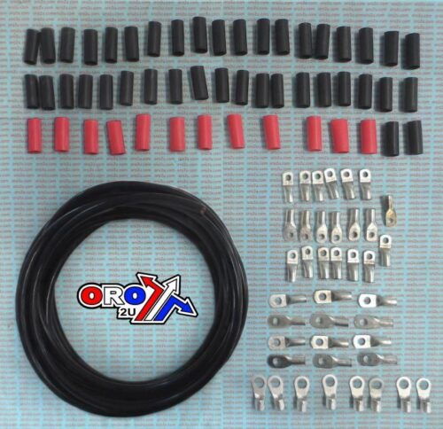 25′ KIT BATTERY CABLE RING TERMINALS BLACK, ALLBALLS 79-3303