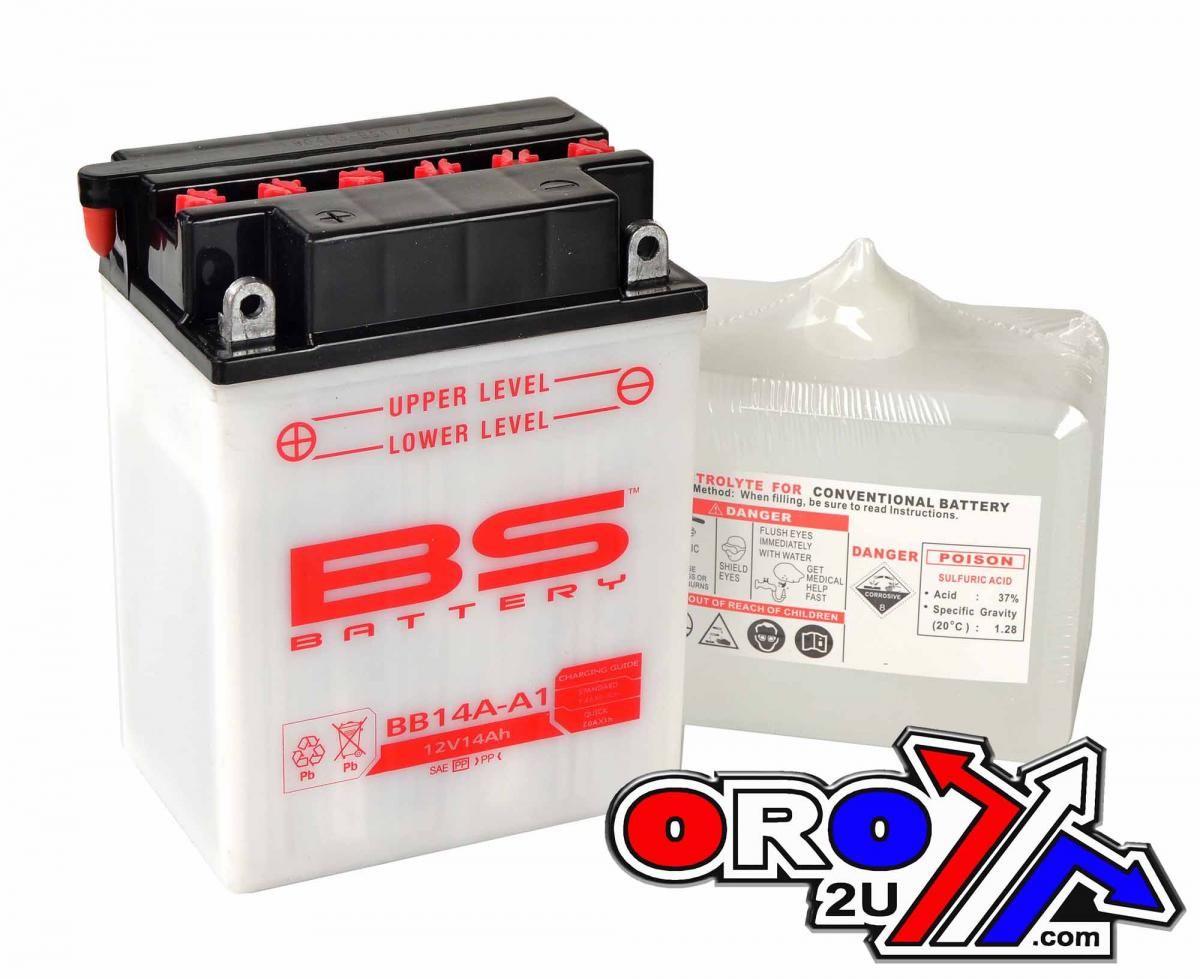 BATTERY YB14A-A1 12V 14Ah. BS, BS WITH ACID PACK BB14A-A1, 310572, BS-BB14A-A1