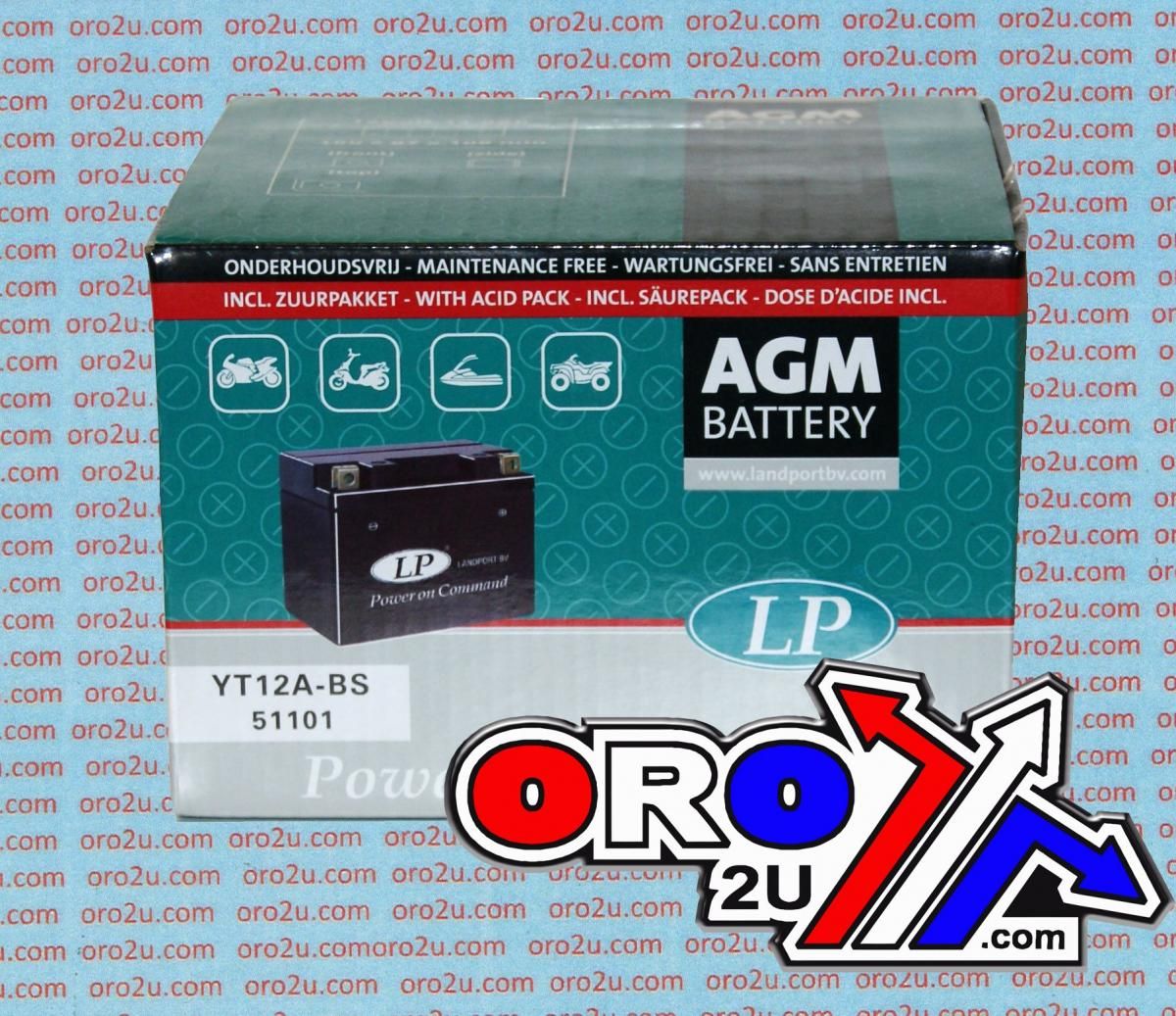 BATTERY LT12A-BS MA.FREE LP, LANDPORT 12V 11Ah. 51101, YT12A-4 AGM, MA LT12A-BS - Image 2