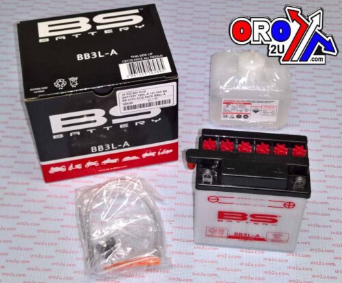 BATTERY YB3L-A/B 12V 3Ah BS, BS WITH ACID PACK BB3L-A, 310589, BS-BB3L-A