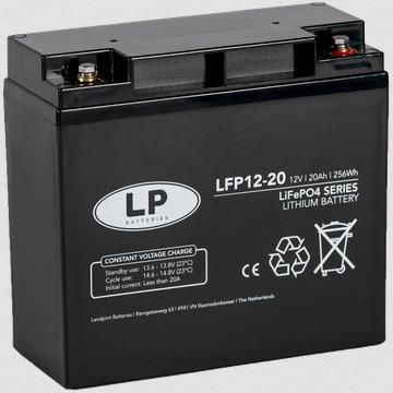 BATTERY LITHIUM 12V LFP12-20, 20AH 12V LITHIUM LiFePO4 2.8Kg, L 181 x W 77 x H 167