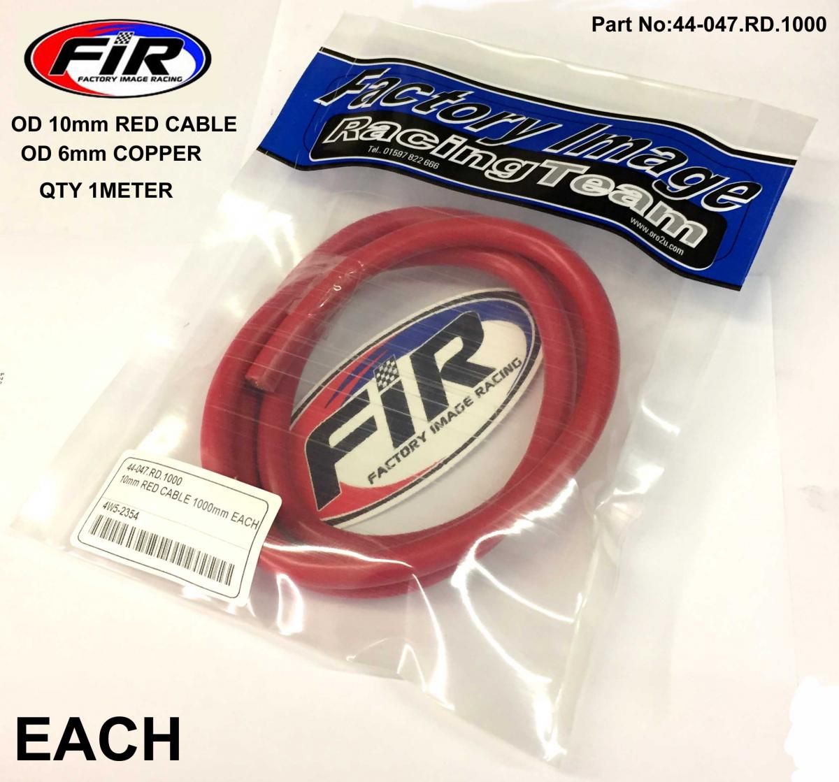 10mm RED CABLE 1 METER EACH, 25mm2 / 170AMPS