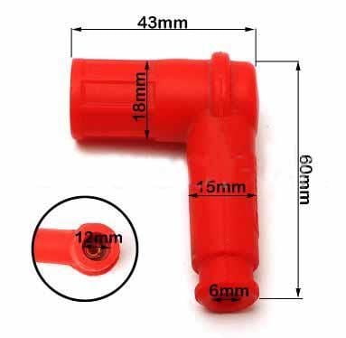 RED 90* UNIVERSAL SPARK PLUG CAP RUBBER - Image 3
