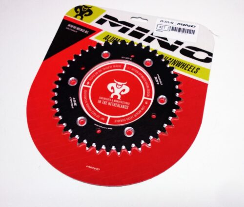 MNO REAR SPROCKET ALLOY 301/210 BLACK, 25-301-42 BLACK DOUBLE DRILLED JTR301, JTR210