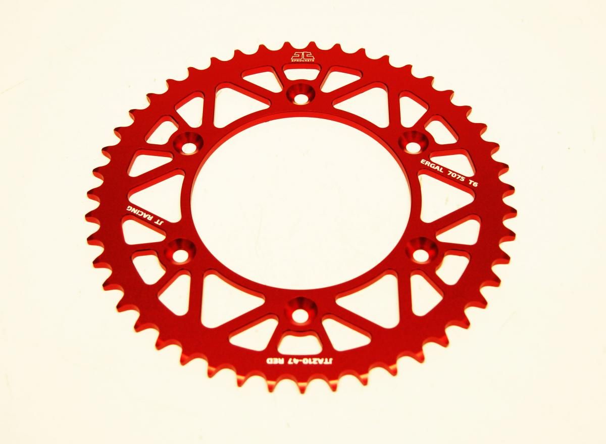 REAR SPROCKET JT RACERLITE RED, JT JTA210.47RED 7075-T6 Aluminium