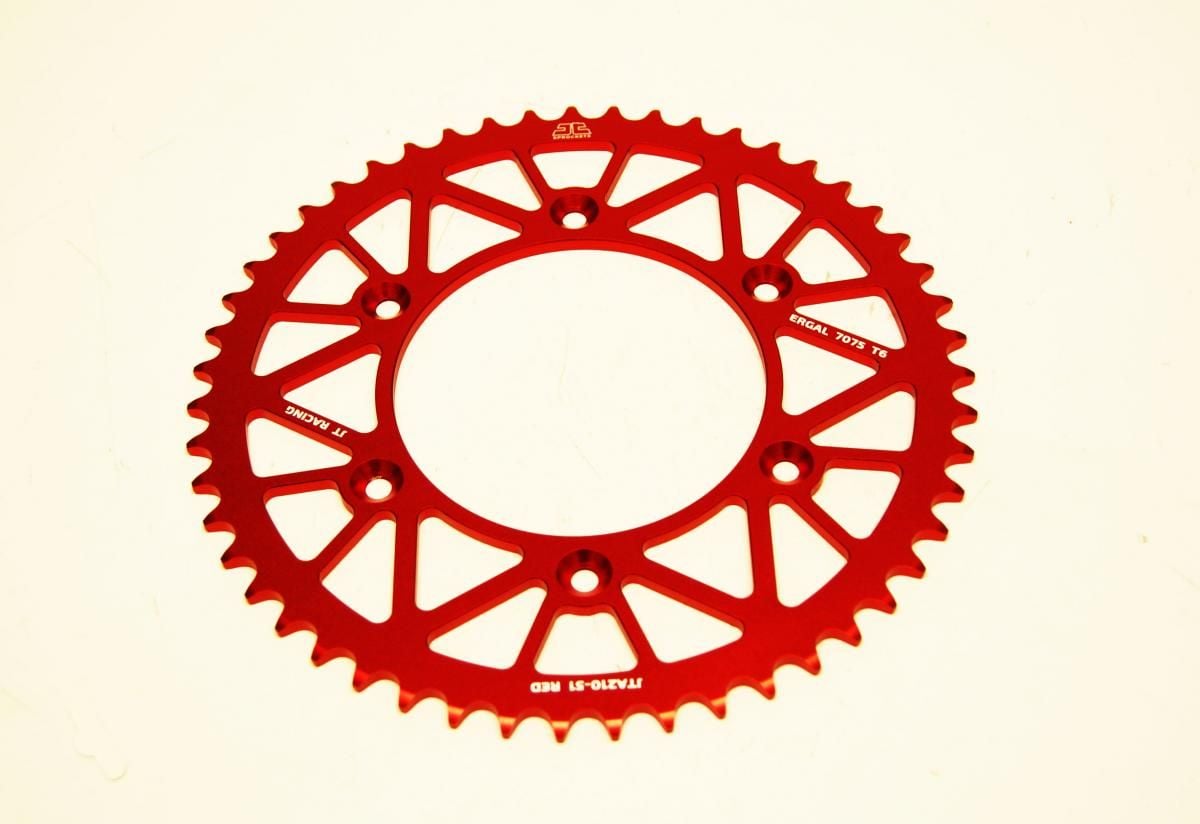 REAR SPROCKET JT RACERLITE RED, JT JTA210.51RED 7075-T6 Aluminium - Image 2