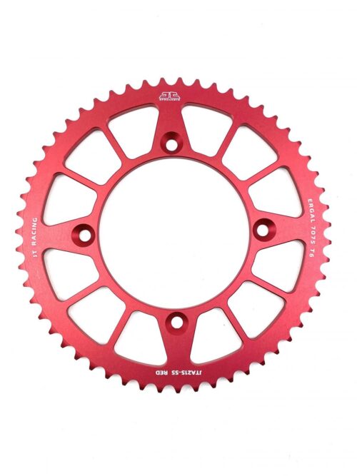 REAR SPROCKET ALLOY RED 215, JTA215.55RED 7075-T6 Aluminium