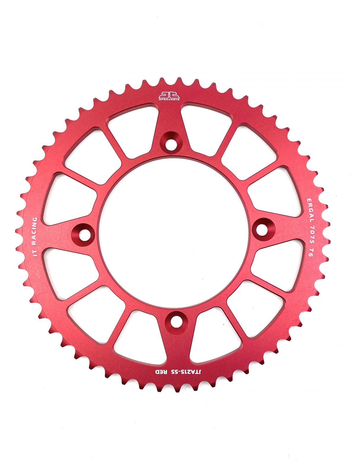REAR SPROCKET ALLOY RED 215, JTA215.55RED 7075-T6 Aluminium