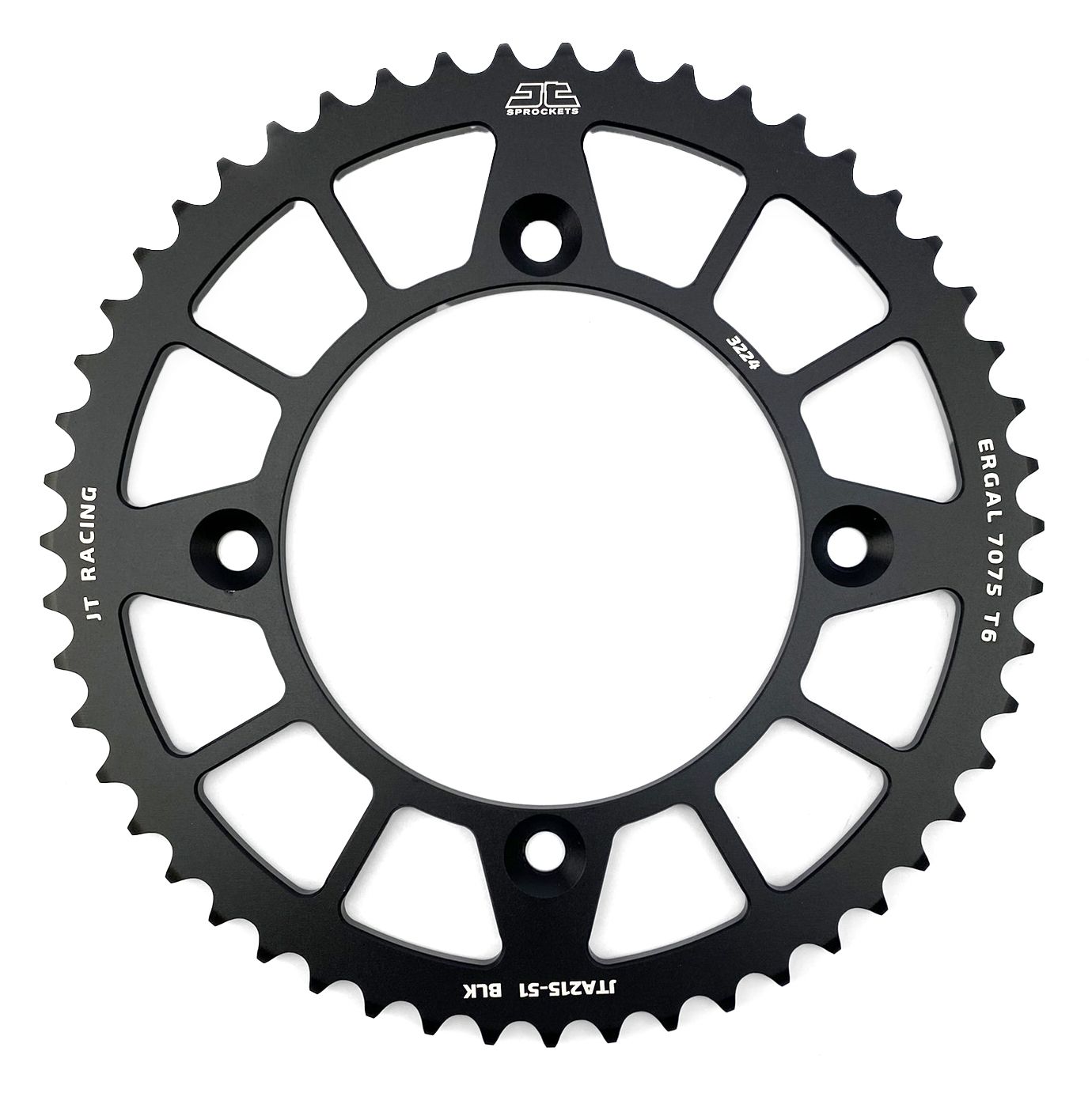 REAR SPROCKET ALLOY BLACK 215, JTA215.51BLK 7075-T6 Aluminium