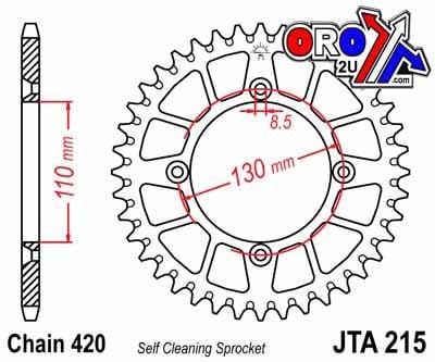 REAR SPROCKET ALLOY BLACK 215, JTA215.51BLK 7075-T6 Aluminium - Image 4