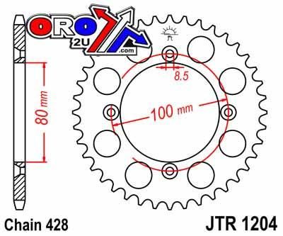 REAR SPROCKET JTA1204.46RED ALUMINIUM RED