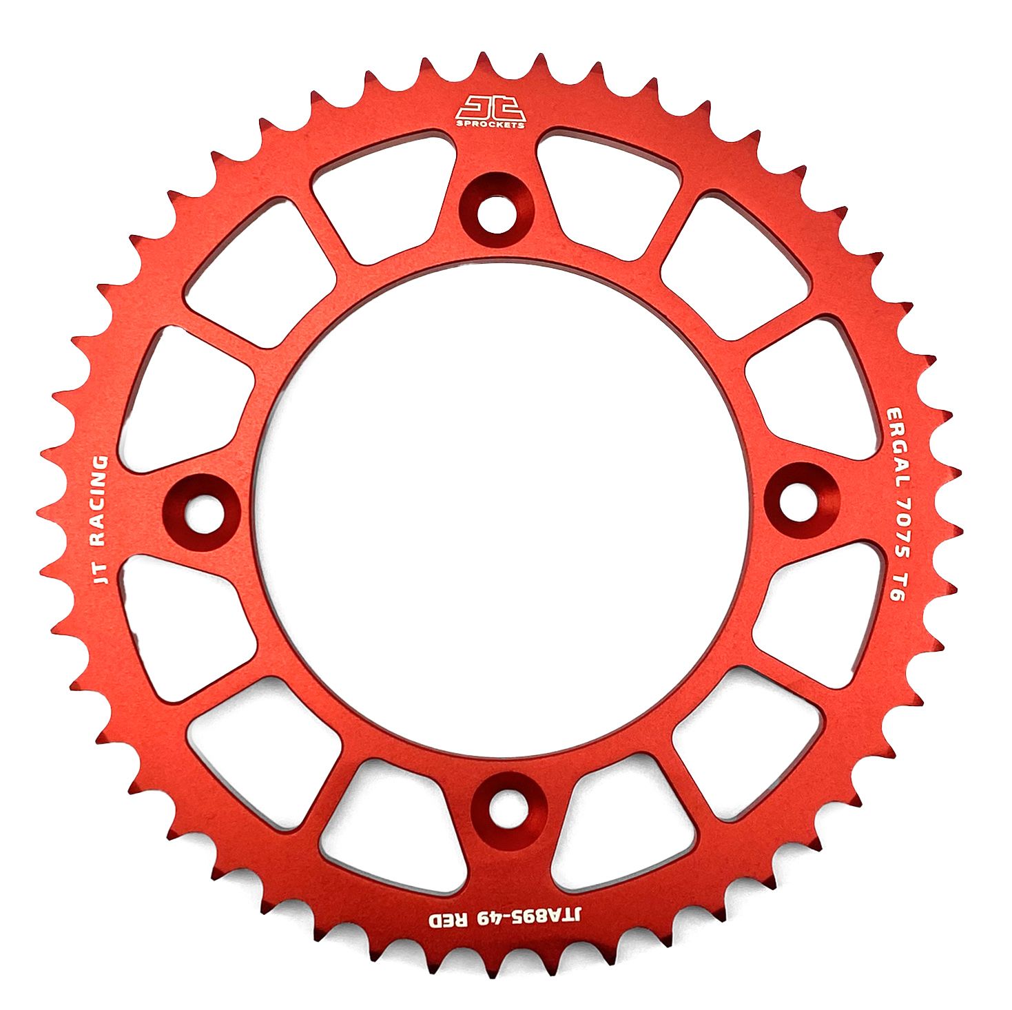REAR SPROCKET ALLOY RED 441, JTA895.49RED 7075-T6 Aluminium - Image 2