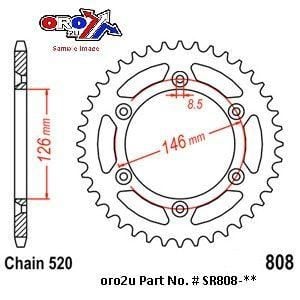 REAR SPROCKET ALLOY RENTHAL, ULTRALITE 123U-520-48GYBK BLACK