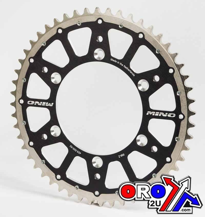 MINO REAR SPROCKET FUSION 2-RING, 23-423-520-49 BLACK STEEL/ALLOY