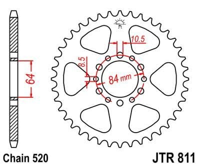 REAR SPROCKET JTR811.39 STEEL