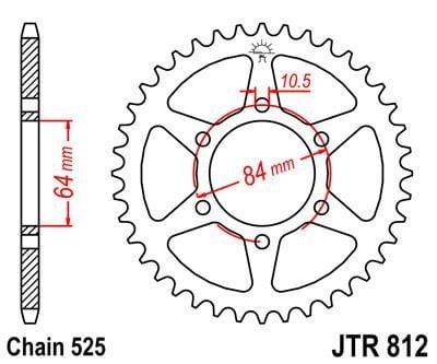 REAR SPROCKET JTR812.41 JT 525