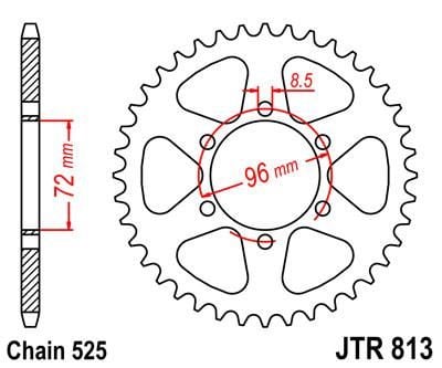 REAR SPROCKET JTR813.40 JT 520