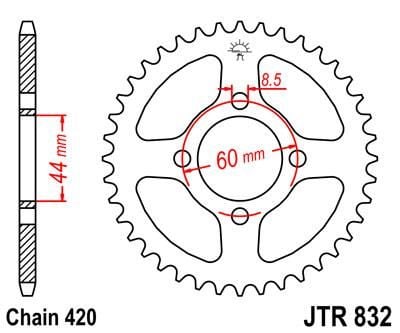REAR SPROCKET JTR832.47 JT 420