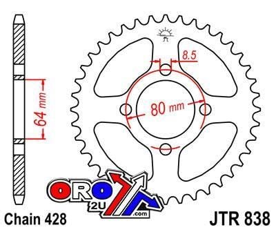 REAR SPROCKET JTR838.38 STEEL, HONDA ROAD