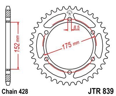 REAR SPROCKET JTR839.53 STEEL