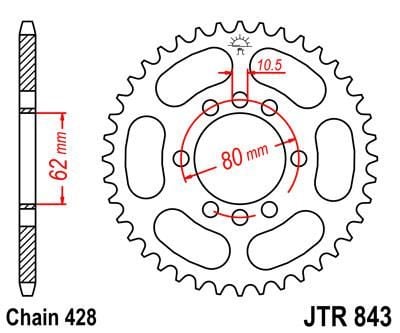 REAR SPROCKET JTR843.50 STEEL