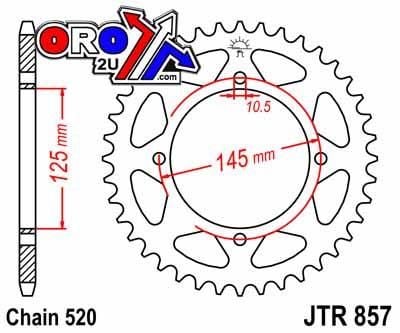 REAR SPROCKET 857-40 ALLOY 520, RENTHAL 200-520-40
