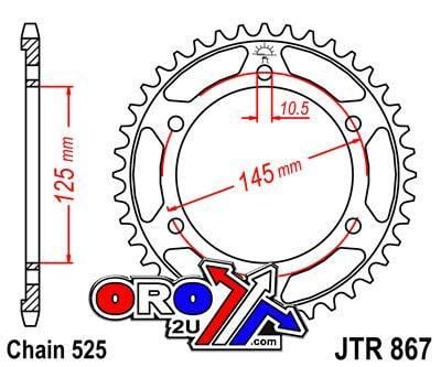 REAR SPROCKET JTR867.43 STEEL, HONDA ROAD