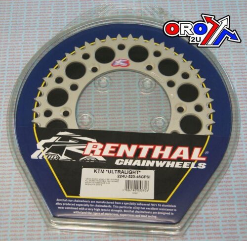 REAR SPROCKET RENTHAL KTM, ULTRALITE 224U-520-46GPSI SILVER
