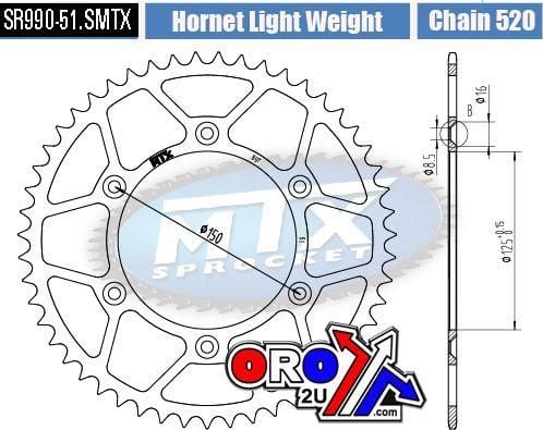 REAR SPROCKET STEEL HARD LIGHT 11H-KM1-51
