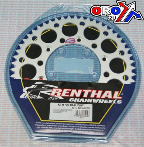REAR SPROCKET RENTHAL KTM, ULTRALITE 224U-520-54GPSI SILVER