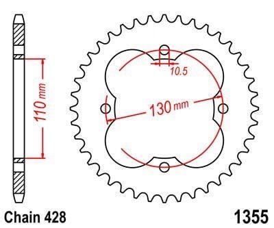 REAR SPROCKET STEEL 50 [JTR1355.50] 428