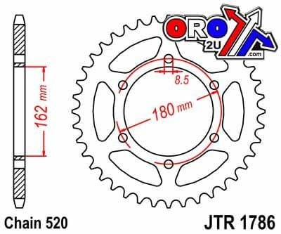 REAR SPROCKET JTR1786.46 STEEL, SUZUKI PE250 80-82