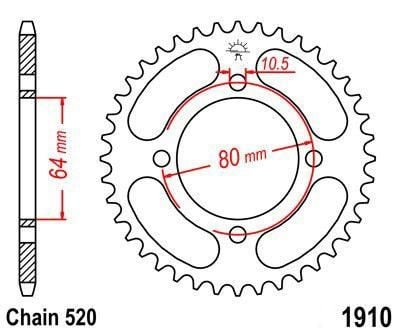 REAR SPROCKET STEEL 32 [JTR1910.32] 520, Sprocket, Driven (32T) 3FA-25432-20-00