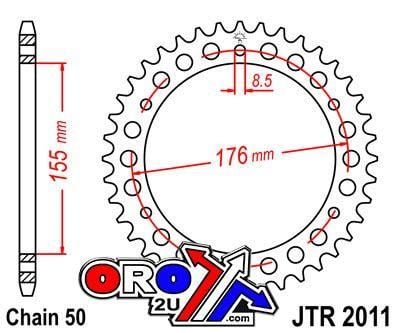 REAR SPROCKET JTR2011.43 JT SILVER
