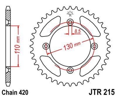 REAR SPROCKET STEEL JTR215.46 SR215-46 - Image 2