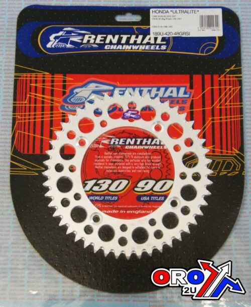 REAR SPROCKET ALLOY RENTHAL, ULTRALITE 189U-420-48GRSI SILVER