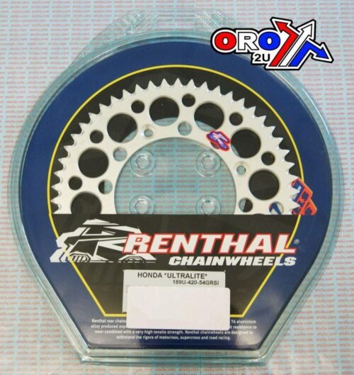 REAR SPROCKET ALLOY RENTHAL, ULTRALITE 189U-420-54GRSI SILVER