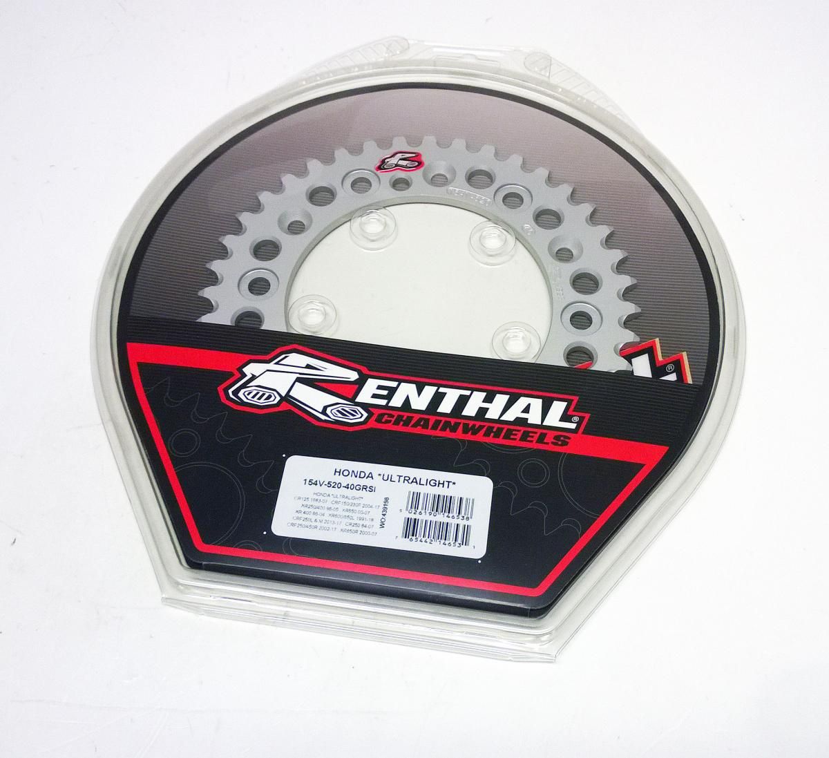 REAR SPROCKET ALLOY RENTHAL, ULTRALITE 154U-520-40GRSI - Image 2