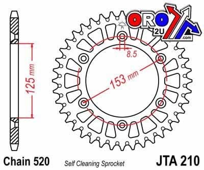 REAR SPROCKET ALLOY SILVER, JT JTA210.40 7075-T6 Aluminium