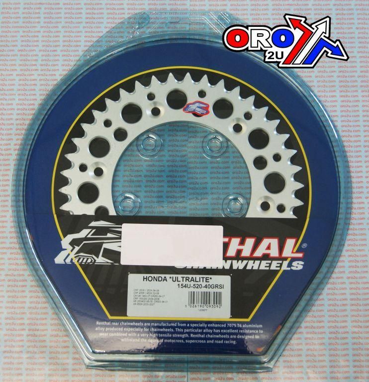 REAR SPROCKET ALLOY RENTHAL, ULTRALITE 154U-520-40GRSI - Image 4