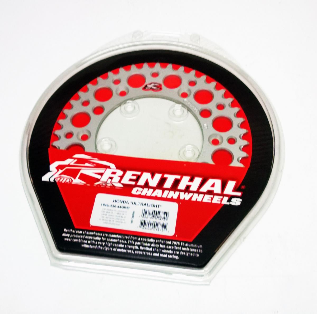 REAR SPROCKET ALLOY RENTHAL, ULTRALITE 154U-520-44GRSI SILVER - Image 3