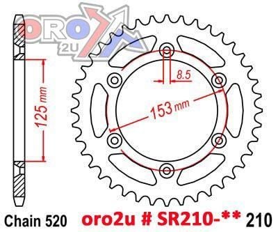MINO REAR SPROCKET STEEL HARD LIGHT, 24-554-45