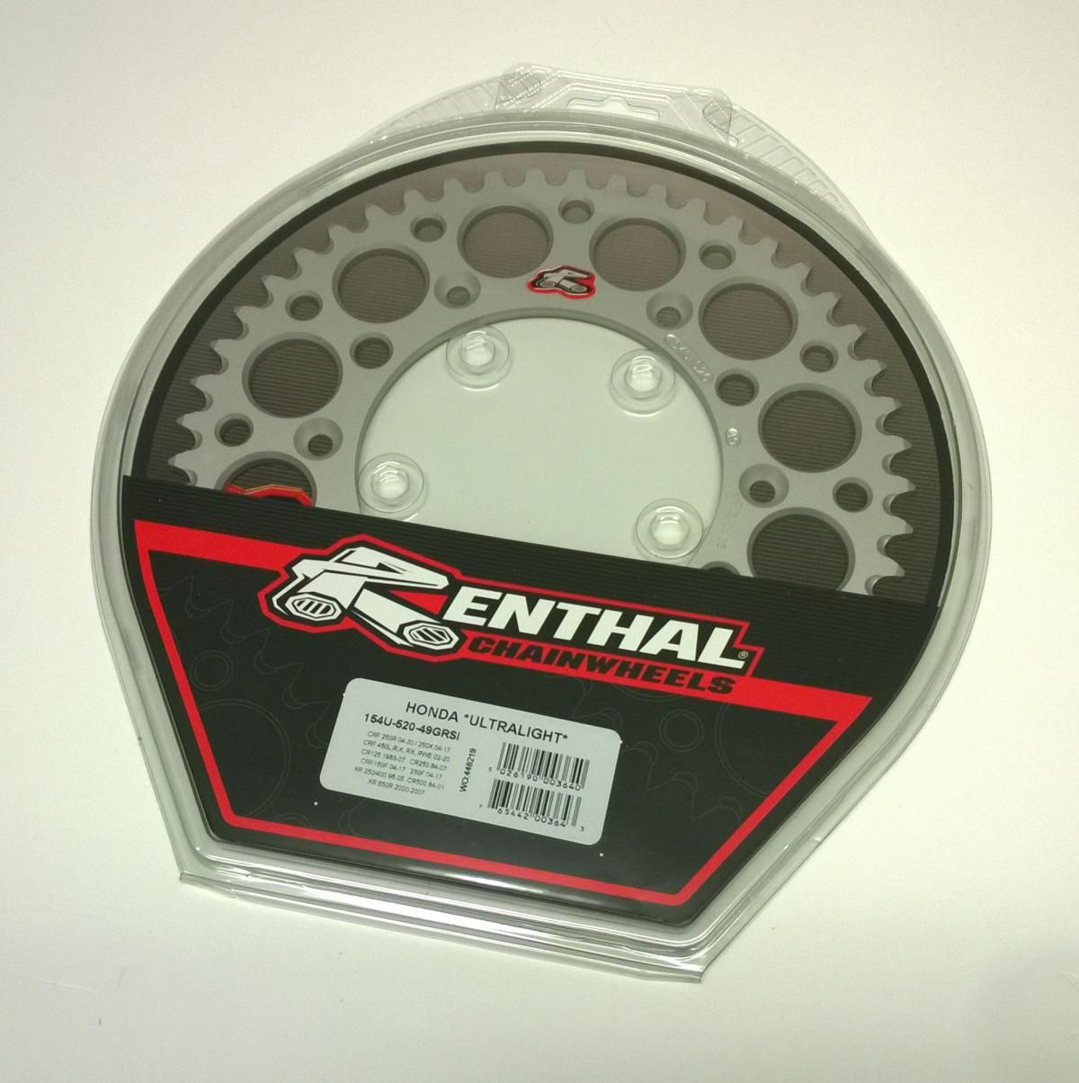 REAR SPROCKET ALLOY RENTHAL, ULTRALITE 154U-520-49GRSI SILVER, 154U-520-49GRSI - Image 4