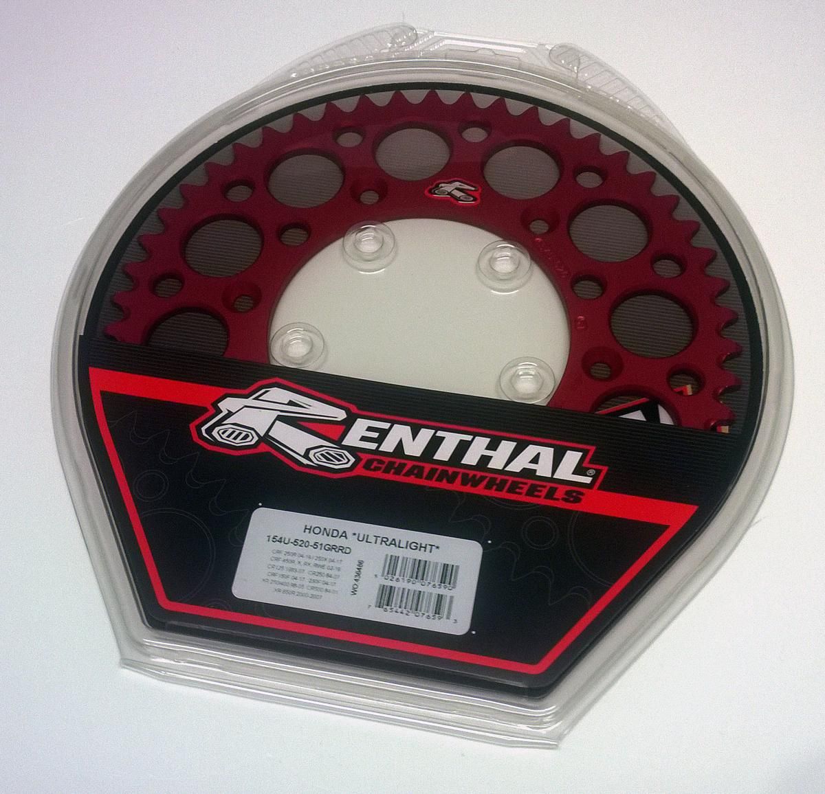 REAR SPROCKET ALLOY RENTHAL, ULTRALITE 154U-520-51GRRD - Image 2