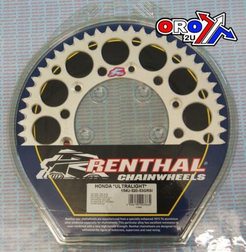 REAR SPROCKET ALLOY RENTHAL, ULTRALITE 154U-520-53GRSI