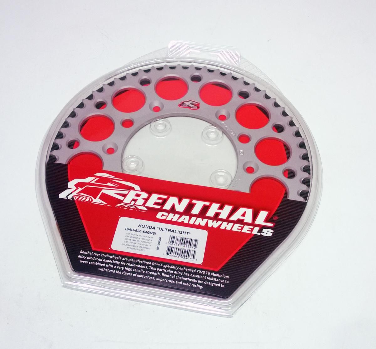 REAR SPROCKET ALLOY RENTHAL, ULTRALITE 154U-520-54GRSI SILVER - Image 3