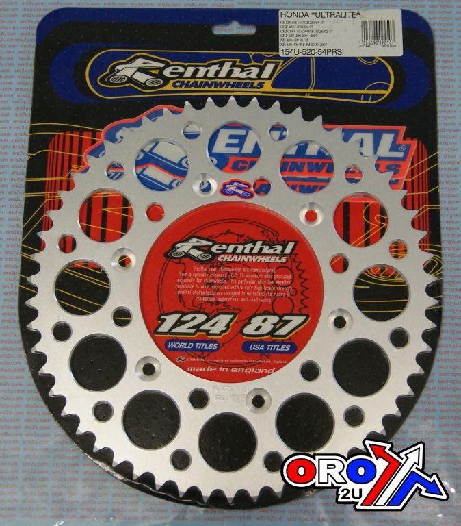 REAR SPROCKET ALLOY RENTHAL, ULTRALITE 154U-520-54GRSI SILVER - Image 4