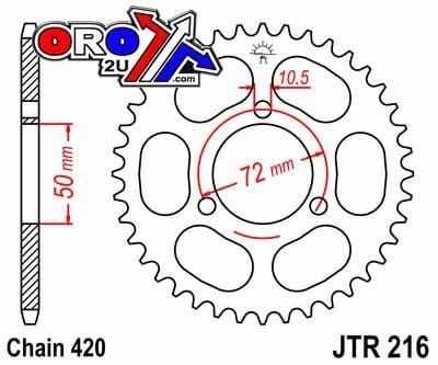 REAR SPROCKET JTR216.37 420 - Image 2