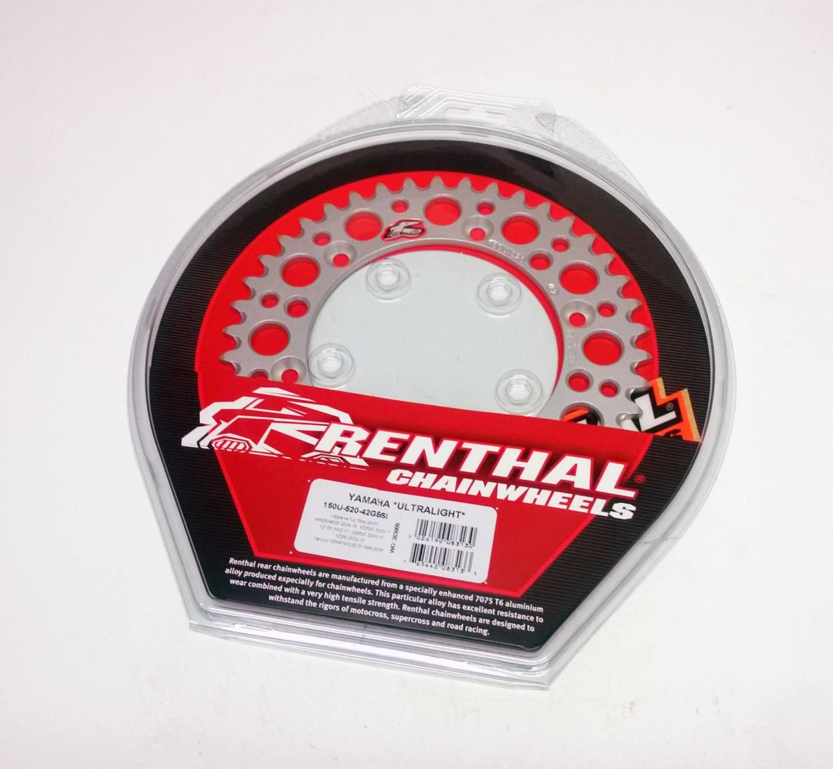 REAR SPROCKET ALLOY RENTHAL, ULTRALITE 150U-520-42GBSI SILVER - Image 4