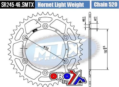 REAR SPROCKET STEEL HARD LIGHT 11H-428-46 245/251-46 - Image 2